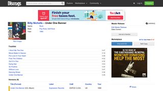 Billy Nicholls - Under One Banner | Releases | Discogs