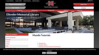 Moodle Tutorials – Ellender Memorial Library - Nicholls State University