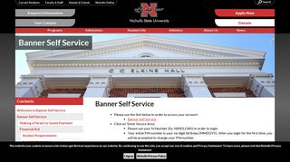 Banner Self Service - Nicholls State University
