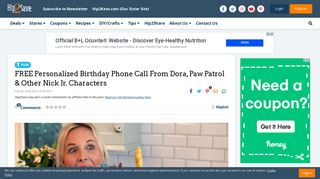 FREE Personalized Birthday Phone Call From Dora, Paw Patrol ...