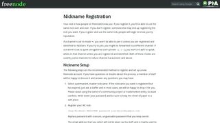 Nickname Registration - freenode