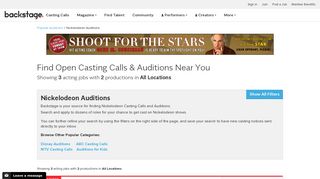 Nickelodeon Casting Calls | Audition for TV Shows & More | Backstage