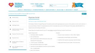 Physician Portal | Nicklaus Children's Hospital
