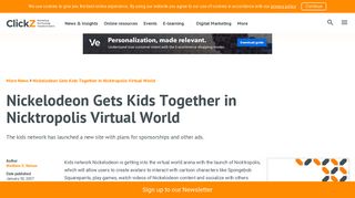 Nickelodeon Gets Kids Together in Nicktropolis Virtual World - ClickZ