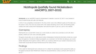 Nicktropolis (partially found Nickelodeon MMORPG; 2007-2010) - The ...