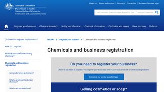 Chemicals and business registration - NICNAS