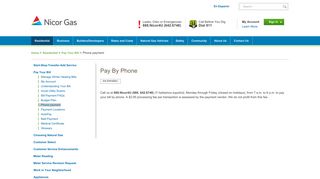 Phone payment - Nicor Gas