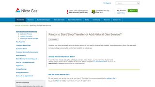 Stop/Start/Transfer or Add Service - Nicor Gas