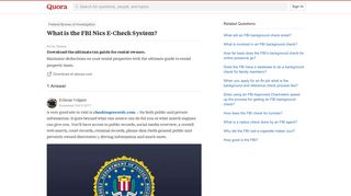 What is the FBI Nics E-Check System? - Quora