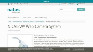 NICVIEW ® Web Camera System - Natus Newborn Care