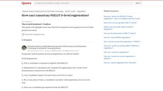 How to cancel my NIELIT O-level registration - Quora