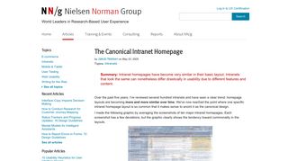 The Canonical Intranet Homepage - Nielsen Norman Group