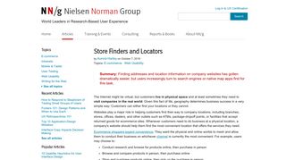 Store Finders and Locators - Nielsen Norman Group