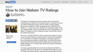 How to Join Nielsen TV Ratings | Bizfluent