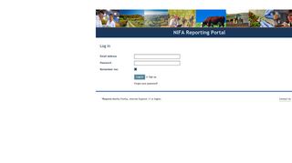 Log in : NIFA Reporting Portal
