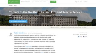 Threats to the Northern Ireland Fire and Rescue Service: 18 Jan 2016 ...