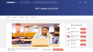 NIFT Admit Card 2019 (Released) - Download Hall Ticket Here