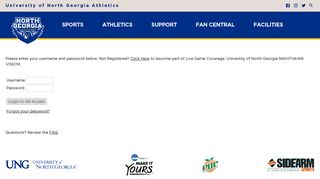 University of North Georgia NIGHTHAWK VISION Login - UNG Athletics