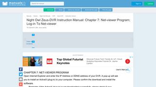 Chapter 7: Net-viewer Program; Log-in To Net-viewer - Night Owl Zeus ...