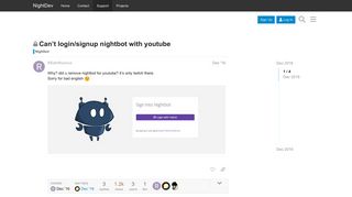 Can't login/signup nightbot with youtube - NightDev Community Forums