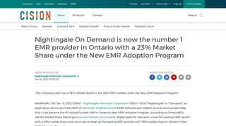 CNW | Nightingale On Demand is now the number 1 EMR provider in ...
