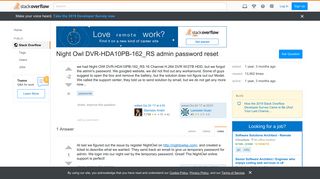 Night Owl DVR-HDA10PB-162_RS admin password reset - Stack Overflow