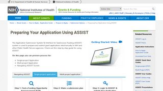 Preparing Your Application Using ASSIST | grants.nih.gov
