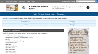 NIH Federal Credit Union Services: Savings, Checking, Loans