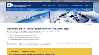 LRP Online Application System (OAS) | NIH: Division of Loan ...