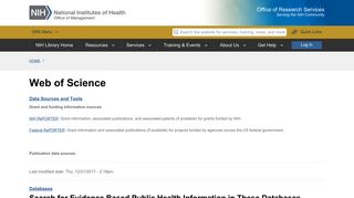 Web of Science | NIH Library