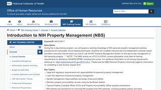 Introduction to NIH Property Management (NBS) | Office of Human ...