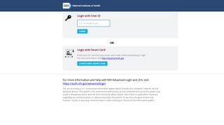 NIH Login: Authentication Flow Page