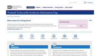 Postural Tachycardia Syndrome Information Page | National Institute ...