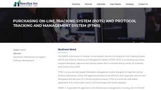 Purchasing On-line Tracking System (POTS) and Protocol Tracking ...