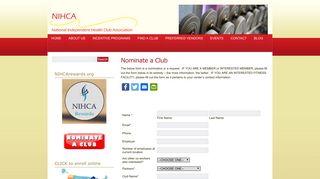 Nominate a Club | National Independent Health Club Association