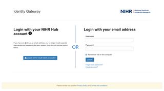 CRNCC - Identity Gateway - NIHR