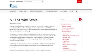 NIH Stroke Scale – National Stroke Association