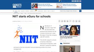NIIT starts eGuru for schools | Gadgets Now