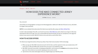 How does the Nike Connected Jersey Experience Work? – 2K Support
