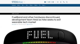 FuelBand and other hardware discontinued, development team fired ...