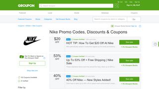 40% off Nike Coupons, Promo Codes & Deals 2019 - Groupon