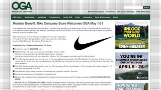 Member Benefit: Nike Company Store Welcomes OGA May 1-31 ...