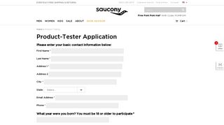 Product-Tester Application - Saucony