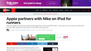 Apple partners with Nike on iPod for runners | ZDNet