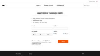 Email Signup | Nike Vision