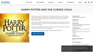 Harry Potter And The Cursed Child | Official Tickets ... - Nimax Theatres