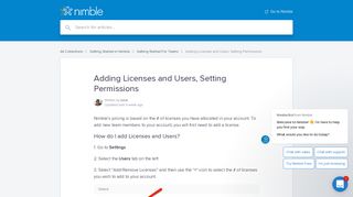 Adding Licenses and Users, Setting Permissions | Nimble Customer ...