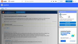 How to reset password for Nimble storage? : sysadmin - Reddit