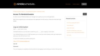 Access to NimbleSchedule – NimbleSchedule Support