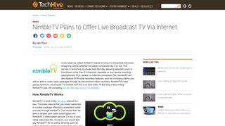 NimbleTV Plans to Offer Live Broadcast TV Via Internet | TechHive